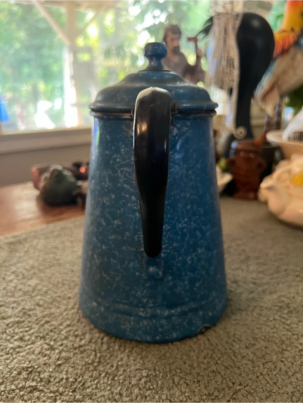 Vintage Enamel Coffee Pot - Classic Speckled Design Glamping